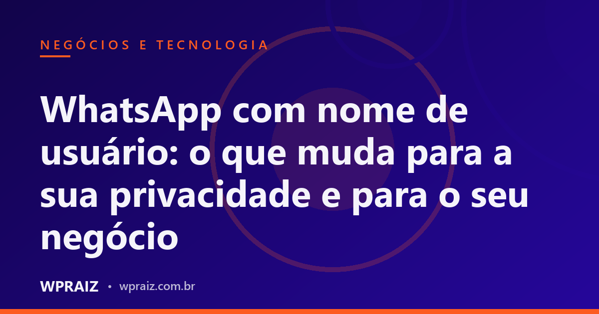 WhatsApp com nome de usuário: o que muda para a sua privacidade e para o seu negócio